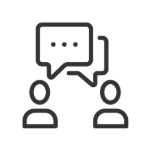 Line icon displaying two people in converstaion