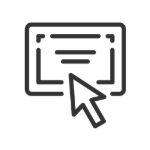 Line icon showing a computer mouse interacting with an application