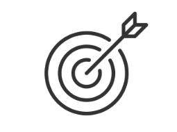Line icon outline or an arrow hitting a bullseye Line icon outline or an arrow hitting a bullseye